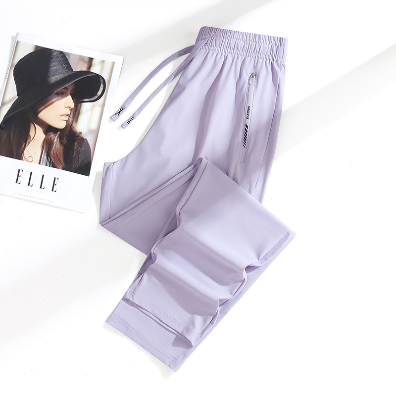 Picture of Summer New Ice Silk Pants Quick-drying Breathable Nylon Men's and Women's Elastic Soft Anti-wrinkle Cooling Couple Sunscreen Pants
