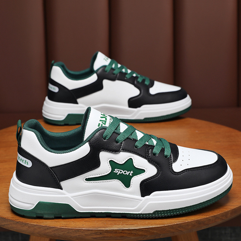 Men's Shoes 2024 Autumn New Breathable White Shoes Men's Trendy All-match Thick-soled sneaker Casual Board Shoes Trendy Shoes