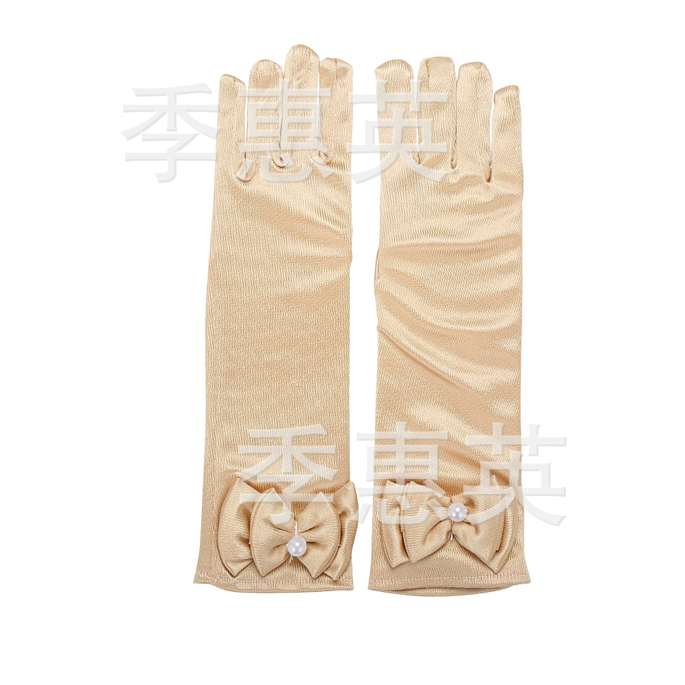 Picture of Children's Dance Clothing Princess Dress Long Long Gloves Flower Girl Dress Bow Gloves Cross-Border