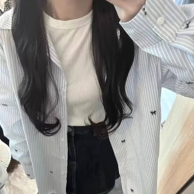 Picture of French Sweet Age-Reducing Heart-Printed Lapel Long-Sleeved Shirt for Women Spring and Summer Niche Chic Elegant Slim Shirt