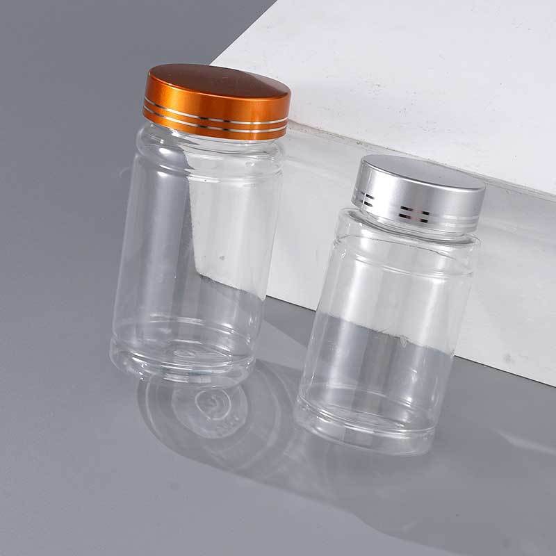 42 Teeth Caliber 100ml/150ml Transparent in stock Slub Bottle Double-section Double-ring Bottle silver Gold Lid Gold Plated
