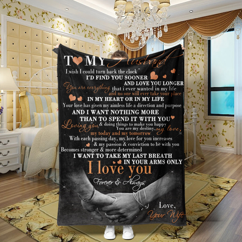 Picture of Family love teachers and students girlfriends love message flannel blanket summer air conditioning blanket autumn and winter nap printing blanket