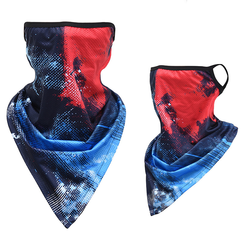 Picture of Ice Silk Ear Hanging Mask Triangle Towel Neck Set Mesh Sunscreen Outdoor Riding Fishing Windproof Scarf Men's and Women's Face Towel Summer