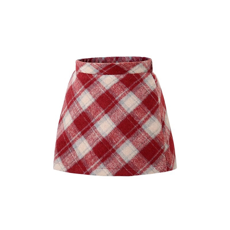 Picture of New Spring Autumn and Winter Girls Red Wool Skirt French High Waist Slimming Western Style All-match Children's A- line Skirt 6