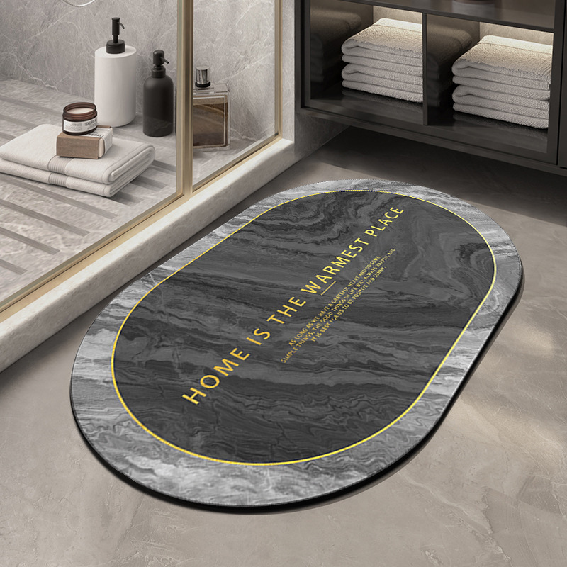 Picture of Diatom mud bathroom absorbent quick-drying marbling floor mat household bathroom wash basin non-slip floor mat