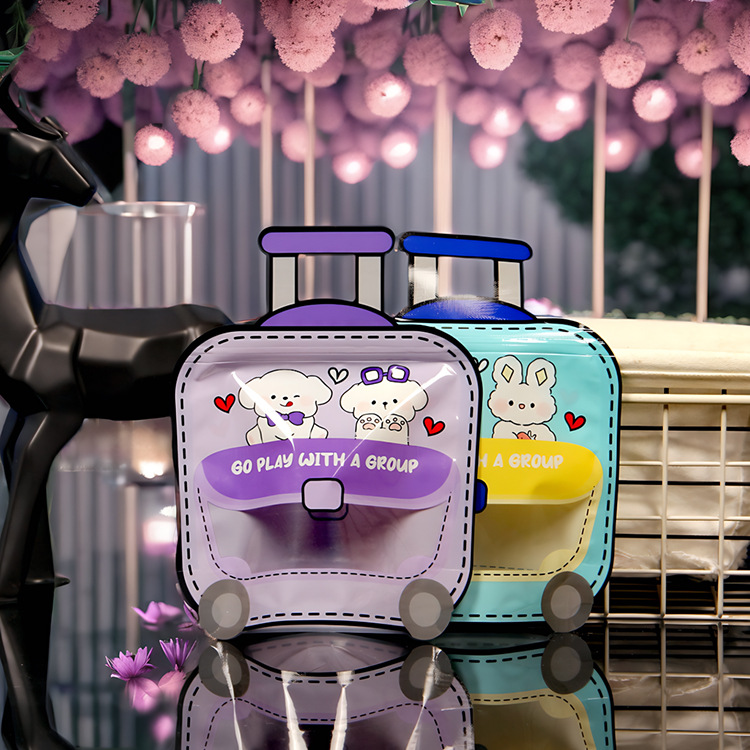 Children's underwear packaging bag cotton socks transparent bag rubber band hair rope hairpin ziplock bag portable cartoon gift bag