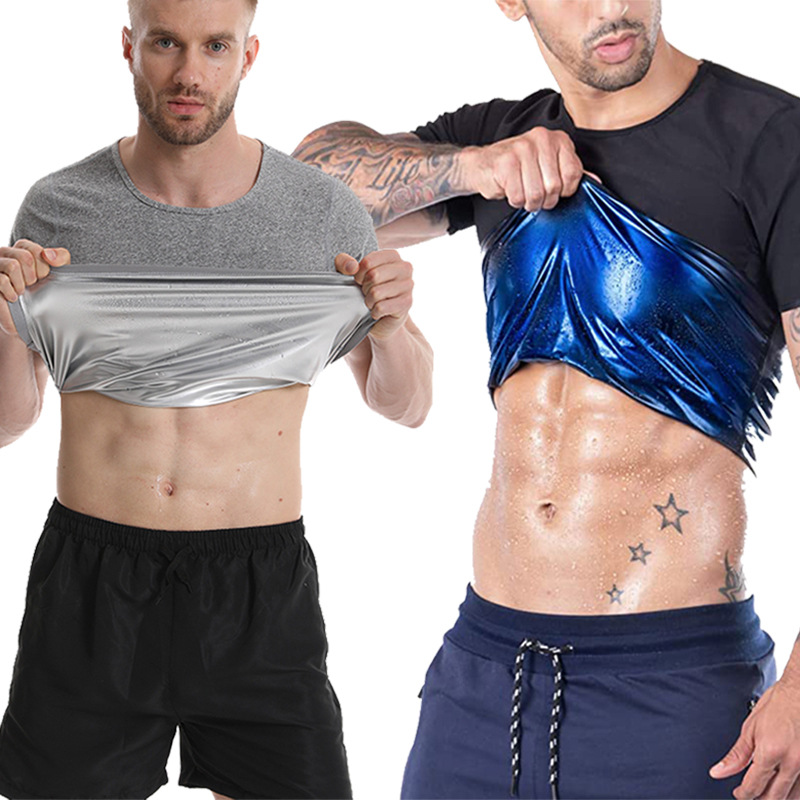 Picture of Cross-Border Source Manufacturer Men's Undershirt Body Shaping Vest Body Shaping Intimates Bodysuit Fitness Sports T-Shirt Compression Short Sleeves