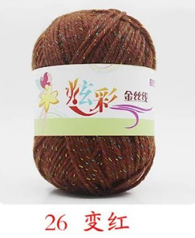 Picture of Acrylic plus color silk thread three color wool bright silk acrylic thread handmade DIY line cross-border foreign trade supply manufacturers wholesale