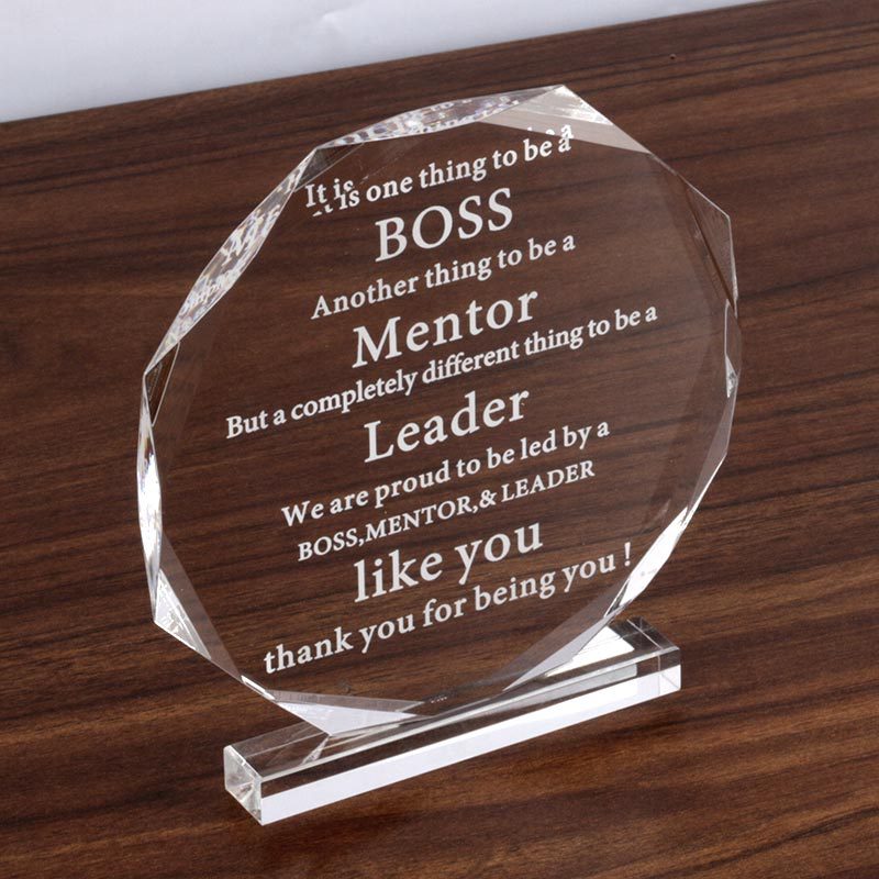 Picture of Acrylic medal crystal trophy creative trophy authorization card glass staff award commemorative trophy award holder production