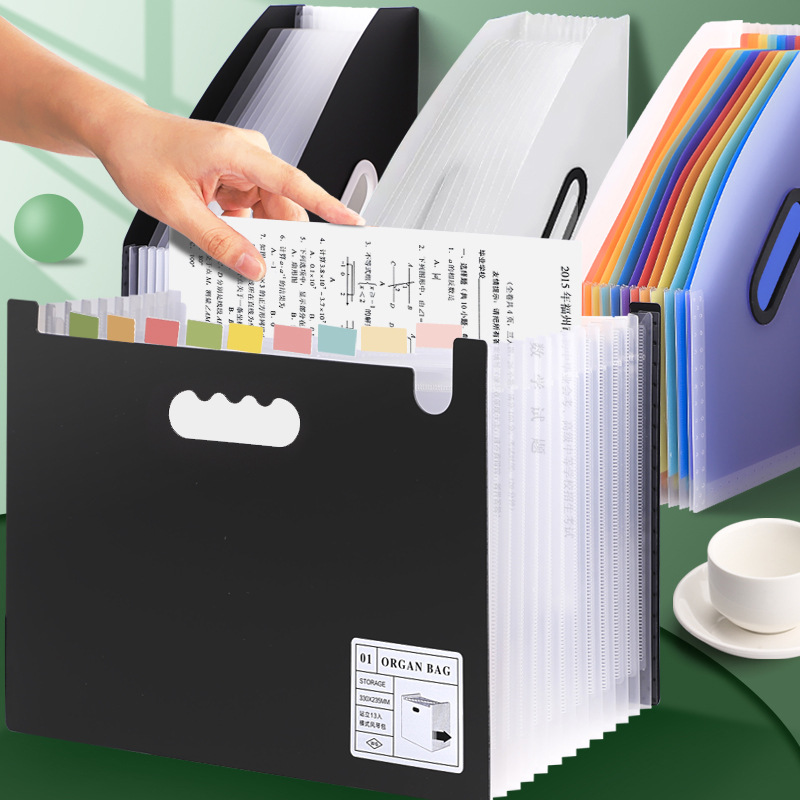 Vertical portable folder retractable organ bag multi-layer primary school student special paper organizing artifact high school student points