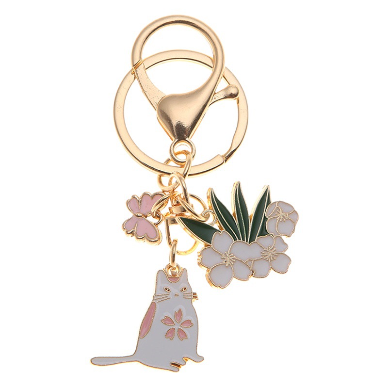 Cute Metal Dripping Rabbit Keychain Creative Gift Car Key Chain Pendant Key Ring Bag Hanging Ornaments