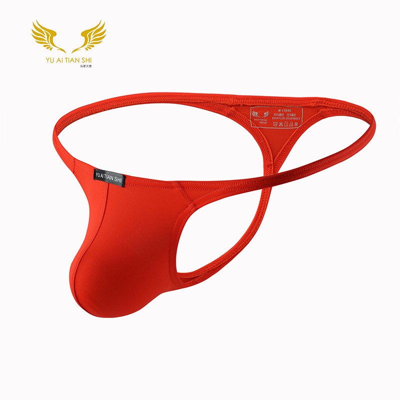 Picture of Factory Direct Supply of Men's Underwear Nylon Sexy Low-Waist Gay Single T-Pants Cross-Border Export Large Size Thong for Men