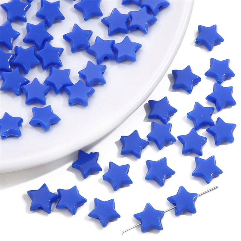 Picture of 10mm acrylic solid color five-pointed star beads beads DIY handmade bracelet necklace jewelry material accessories