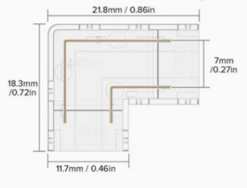 Picture of cob strip connector mini crystal buckle L type no dark area welding-free joint 5mm 8mm strip welding-free connector