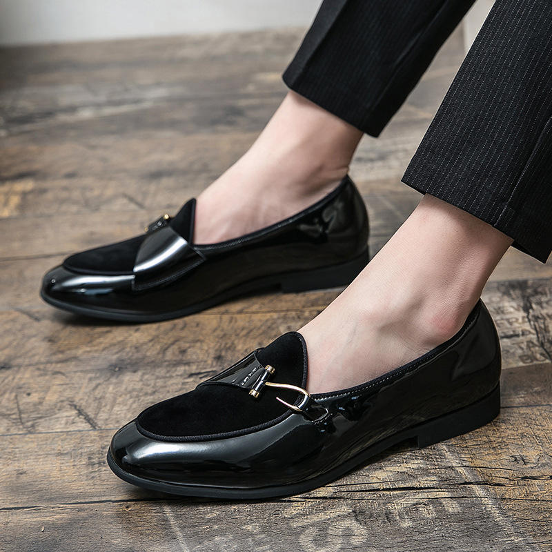 Cross-border Trendy Shoes 2024 Spring and Summer New Distinctive Trendy Leather Shoes Fashionable Men's Low-top Leggings Four Seasons Single-layer Shoes for Men