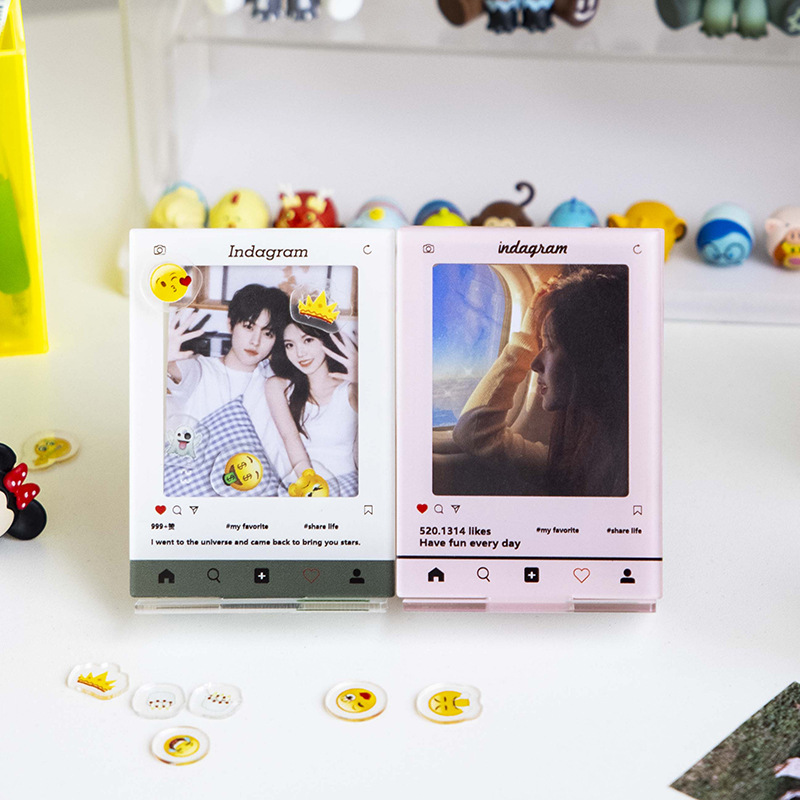 Picture of INS Creative Acrylic 3-inch Stand-up Photo Frame diy Album Card Display Stand Photo Rocking Music Frame