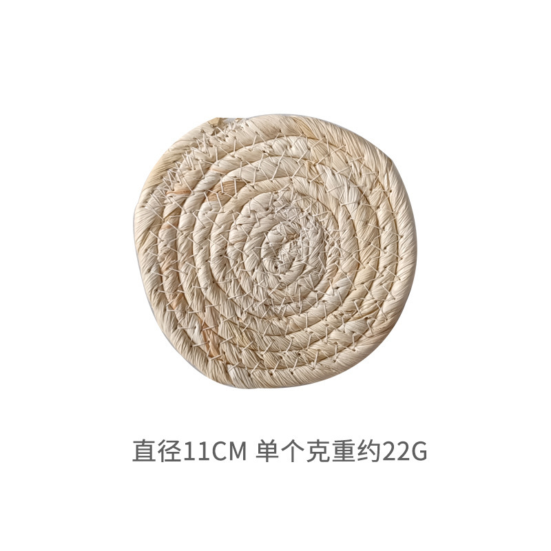 Picture of Bohemian style straw wall decoration living room background wall decoration ethnic round hanging decoration sofa bedside hanging decoration