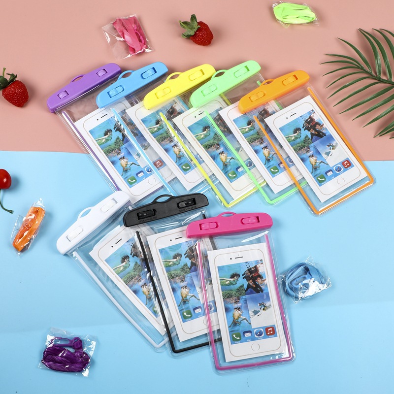 Mobile Phone Luminous Waterproof Bag Swimming Drifting Transparent Waterproof Protective Case Mobile Phone Underwater Photo Touchscreen Protective Bag