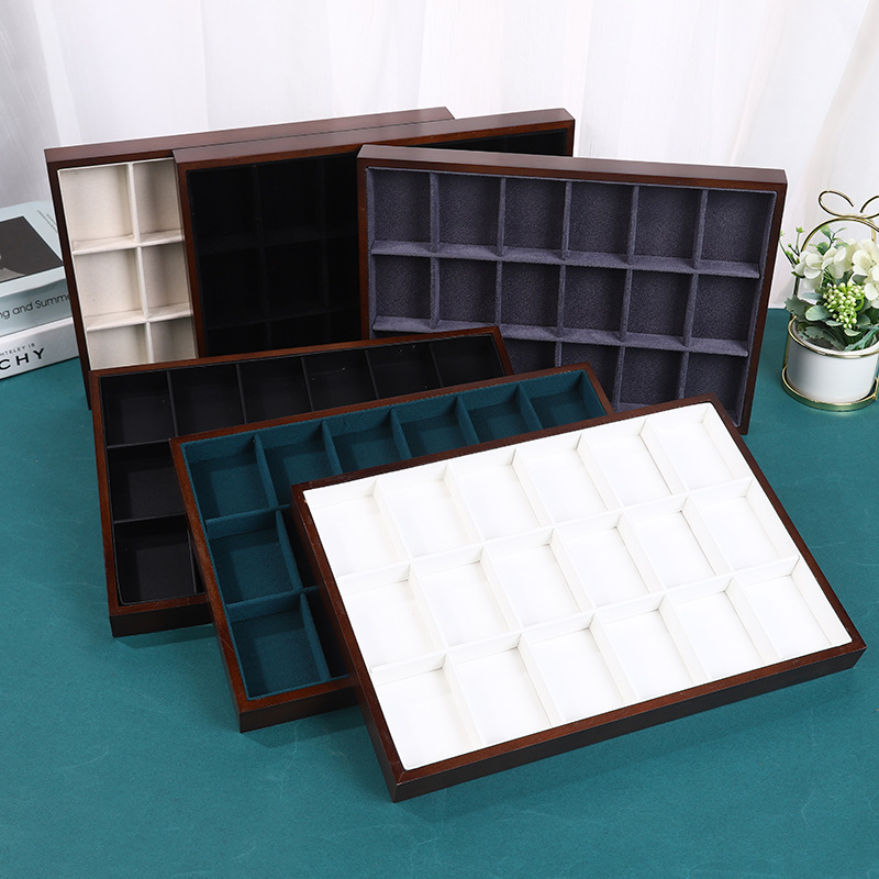 Walnut Color Jewelry Display Plate Ring Necklace Jewelry Plate Bracelet Tray Jewelry Storage Box Pallets