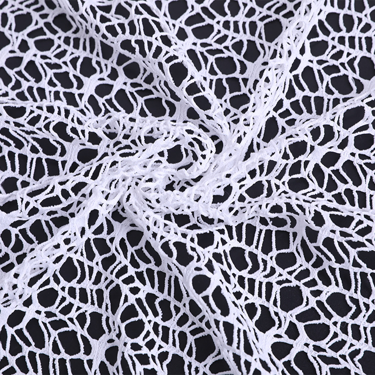 Picture of Polyester spider web messy web lace fabric weft knitted large hole non-elastic dress mesh accessories in stock wholesale