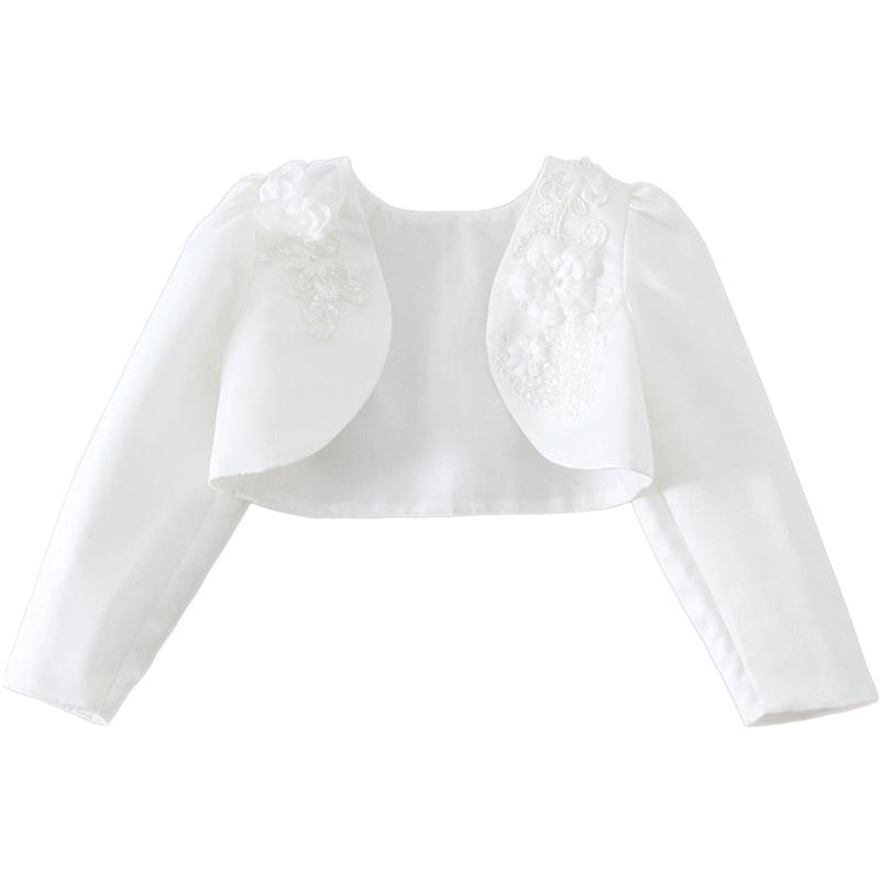 Girls' Wedding Dress, Long-Sleeved Outwear, Kidsren's Handmade Beading with Princess Skirt and Shawl, One Piece Drop Shipping