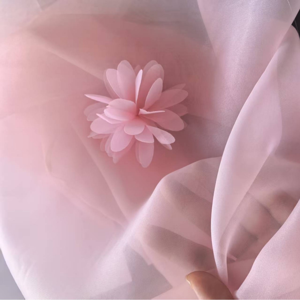 2080 Full-Length Organza Thickened Semi-Sheer Wedding Dress Petticoat Veil Color Card in Stock, Slimming Effect