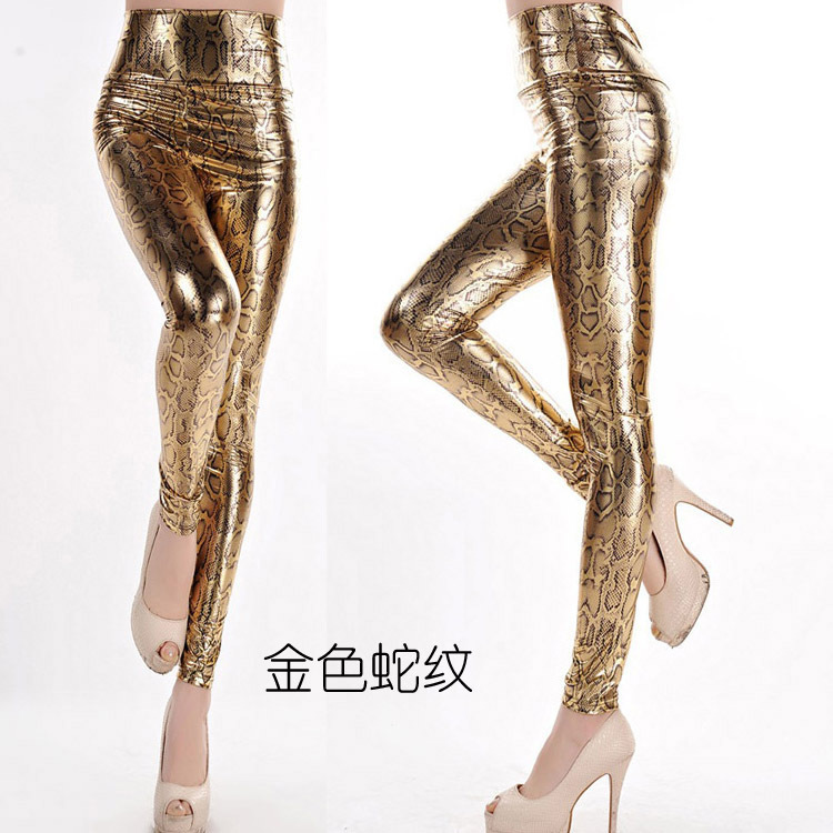 Picture of Korean Fashion Slim Pants Leopard-print Sexy Snake-print Ankle-length Pants Slim-fit High Waist Leggings