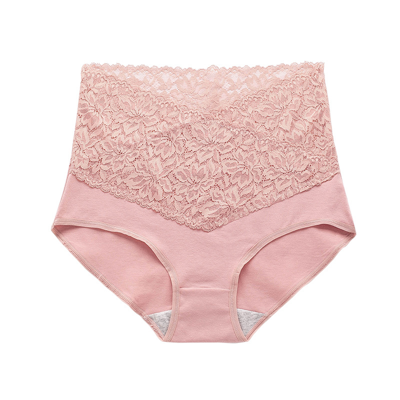 Picture of New V Neck High-Waisted Underwear for Women, Pure Cotton, Antibacterial Crotch Lace, Hot Temptation, Girls' Tummy Control Briefs 8808