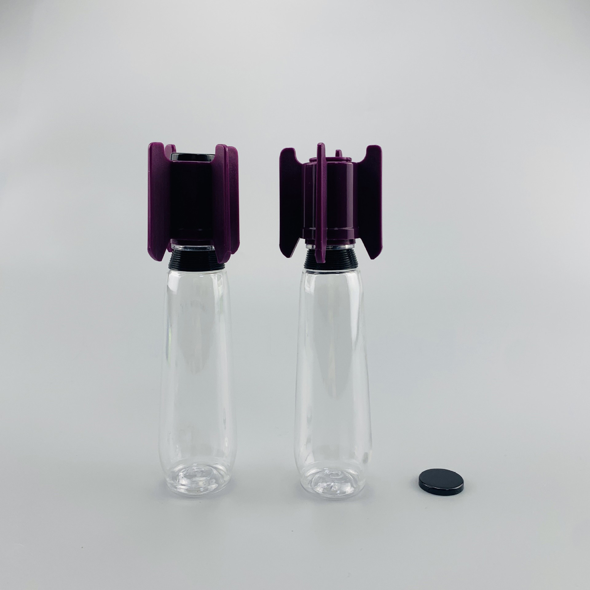 60mlPET Flat Transparent Press-spin Anti-theft Card Unicorn Bullet Inverted Plastic Bottle Missile Rocket Bottle