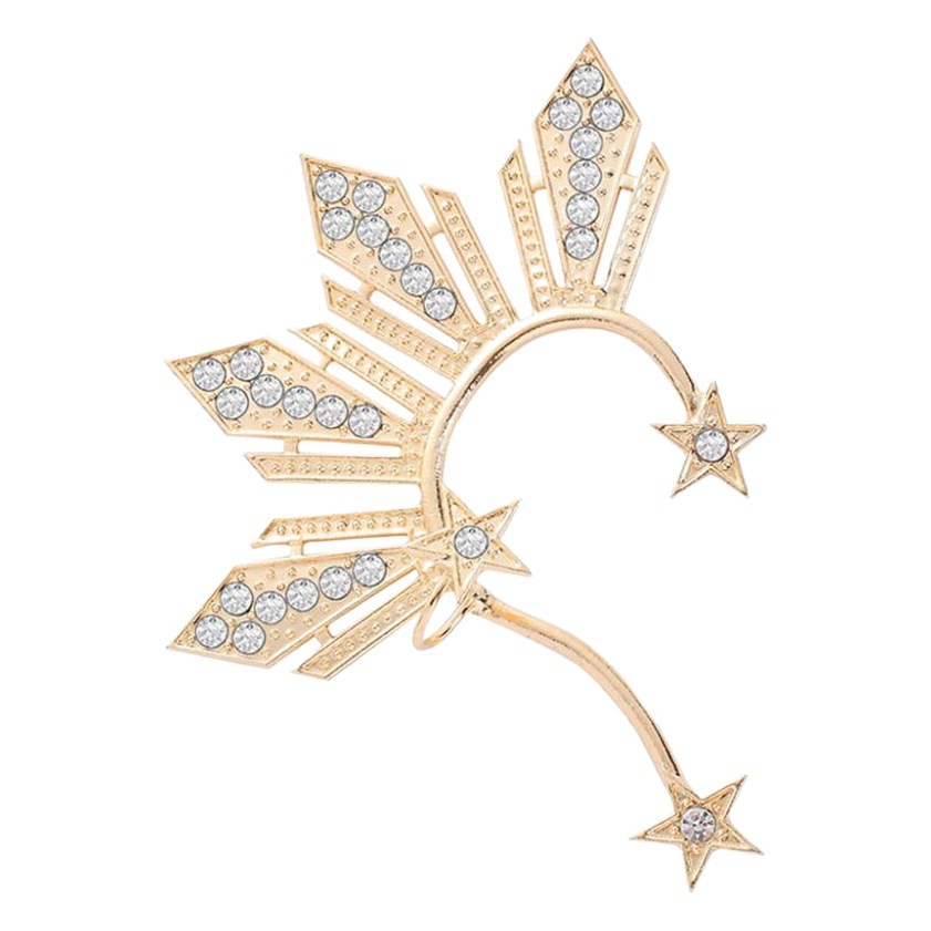 AliExpress Hot New Crystal Fan Ear Hanging Miss World Earrings Five-pointed Star Fashion Ear Jewelry