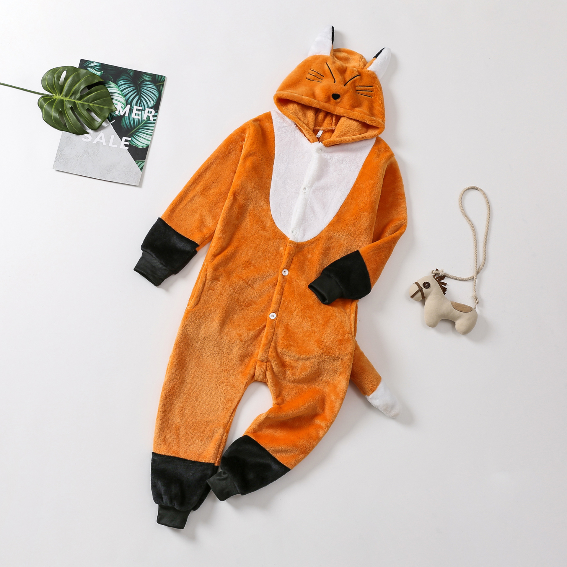 Picture of Cross-Border Flannel Adult and Children Dinosaur One-Piece Pajamas Animal Dinosaur One-Piece Pajamas Parent-Child Home Performance Clothes