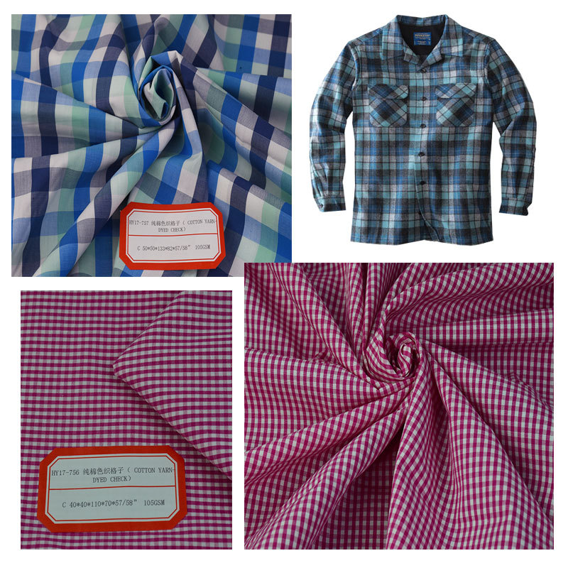 Manufacturer's Best-Selling Pure Cotton Yarn-Dyed Plaid Spring and Summer New Trousers Dress Clothing Breathable Shirt Fabric