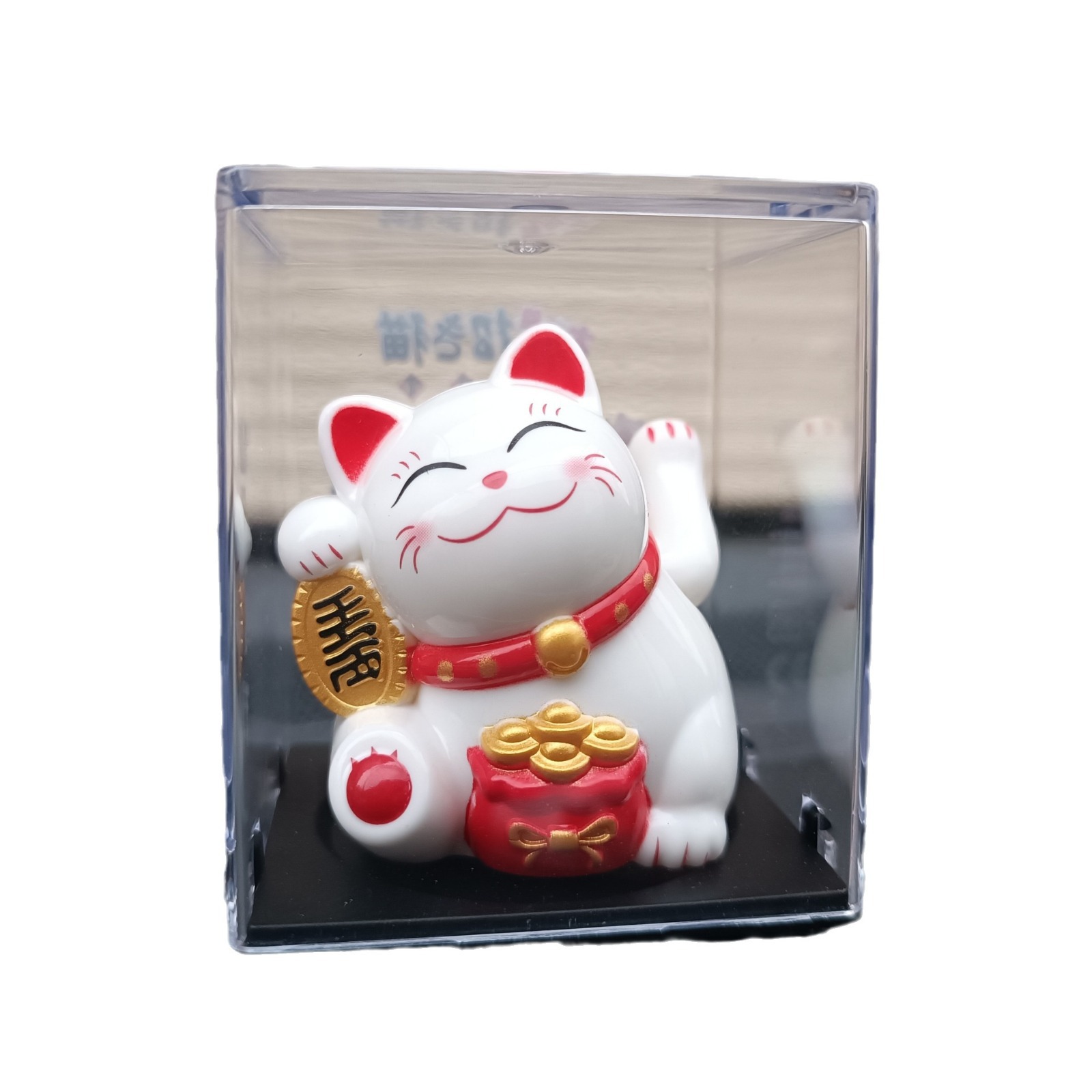 Picture of Mini 2-inch solar shaking hand solar feng shui cat car Cartoon creative decoration front desk decoration auspicious