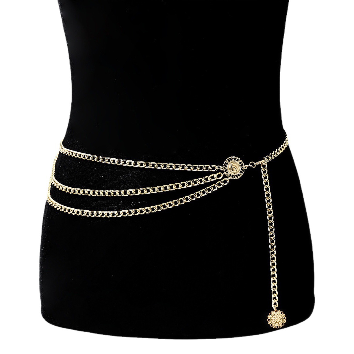 Europe and the United States cross-border jewelry alloy Sun Moon star pendant waist chain women's fashion retro temperament body chain spot wholesale