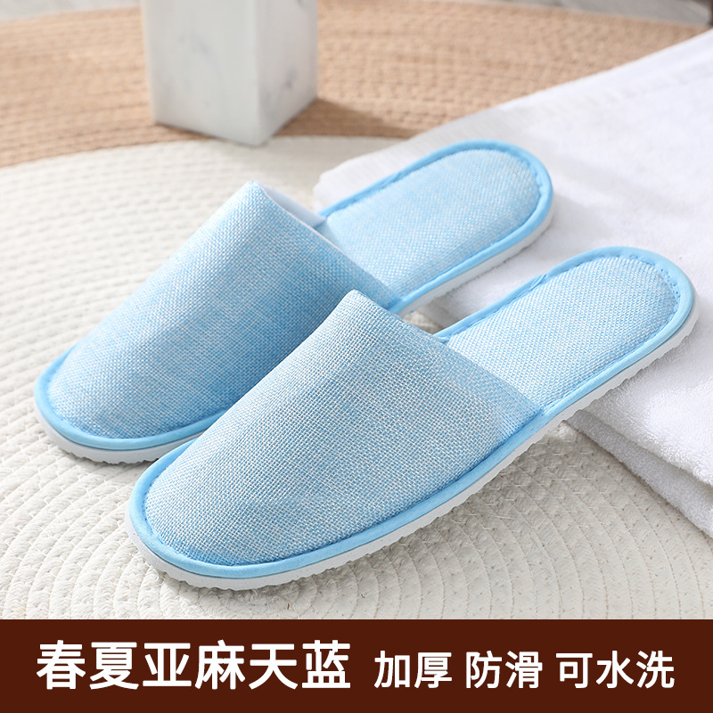 Picture of Hotel Hotel Summer Disposable Slippers Linen Toe Summer Linen Half Bag Portable for Home Travel