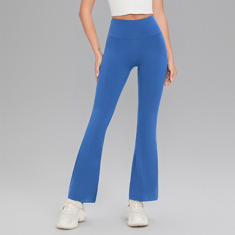 Picture of Lycra High-elastic Naked Shark Pants Hip-lifting High Waist Slimming Wide Leg Sports Fitness Flared Pants Women's Outer Wear Yoga Pants