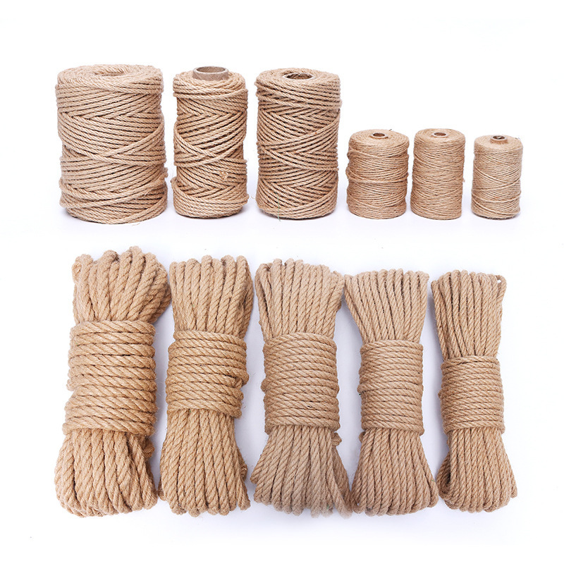 Jute Rope Binding Rope Tug of River Rope Hemp Rope Vintage Handmade DIY Gardening Decoration 4mm-12mm Thick Hemp Rope