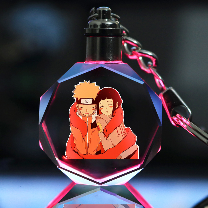 Picture of Naruto Peripheral Pendant Naruto Kakashi Sasuke I Ailuo Animation Luminous Crystal Keychain Wholesale