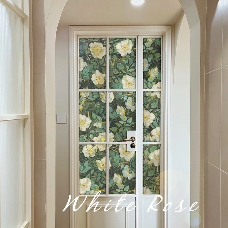 Picture of Van Gogh Window Paper Bathroom Bathroom Glass Sticker Toilet Door Window Sticker Anti-Light Transmitting Opaque