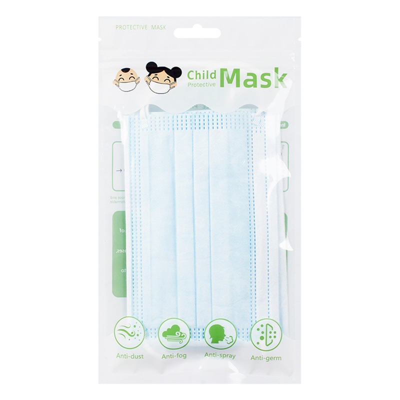 Disposable mask packaging translucent plastic sealed bag English children's mask bag thickened wholesale self-sealing bag