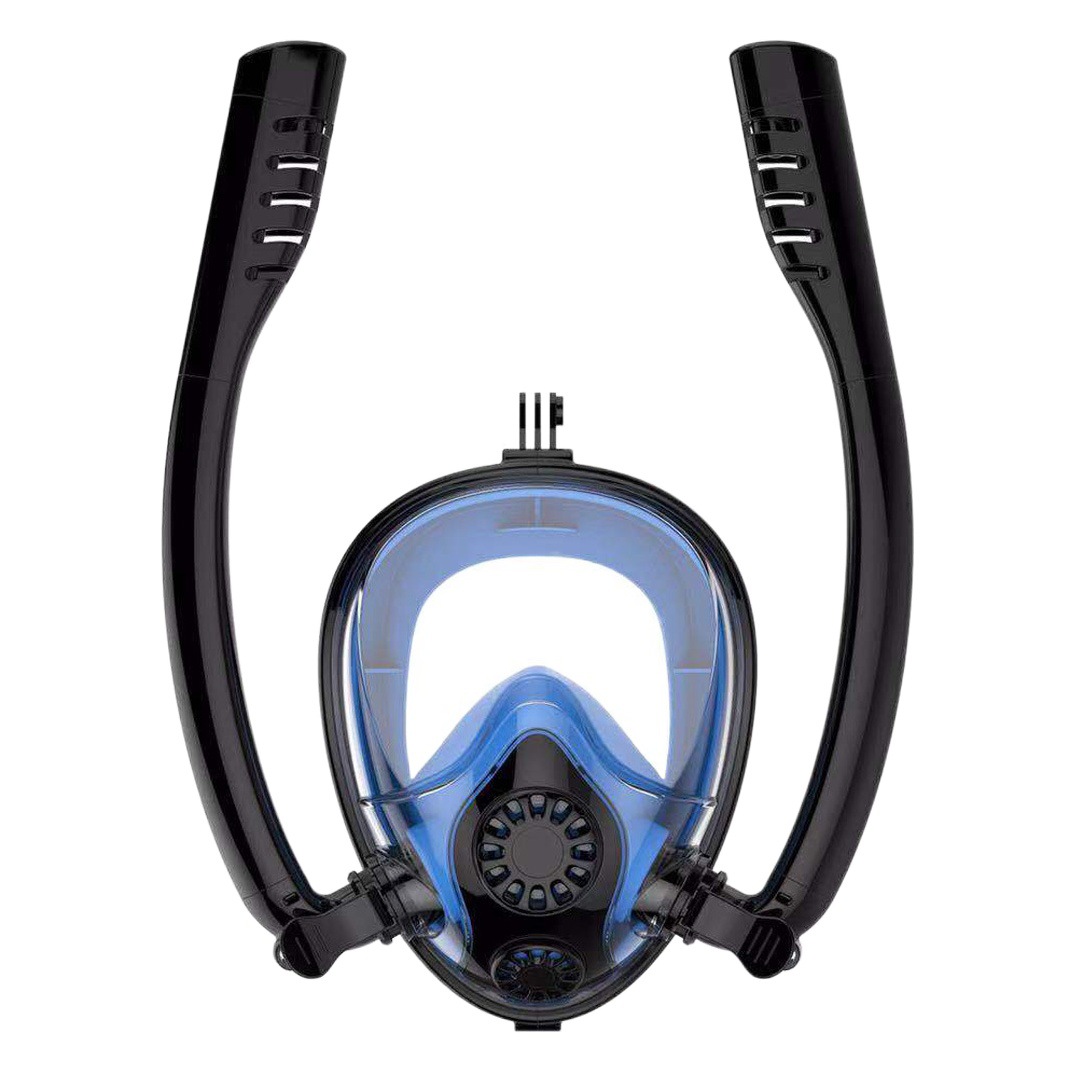 Amazon New Hot Double Tube Full Diving Mask Full Dry Breathing Anti-fog Snorkeling Mask Factory Spot