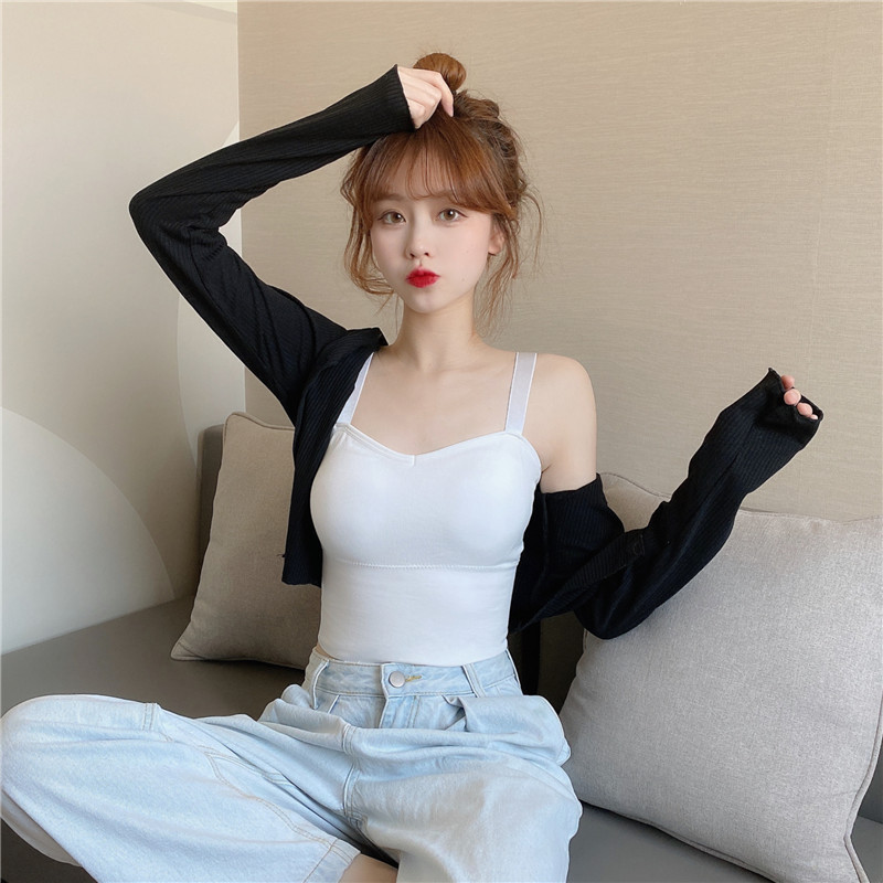 Picture of Popular Korean Style Adjustable Shoulder Strap Beauty Back Vest Wrap Chest Anti-walking Sports Leisure All-match Outer Wear Base Underwear