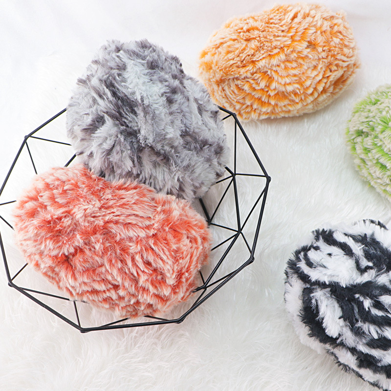 Double-sided velvet wool ball imitation fur line long hair mink wool fur mink wool hand-woven thick scarf wool
