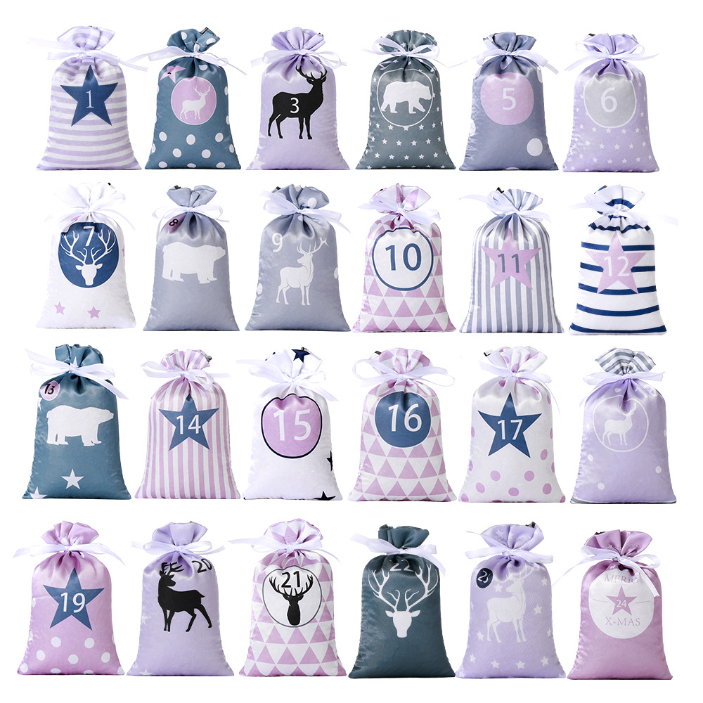 New Christmas gift bag set candy gift bag spot set wholesale drawstring satin bag