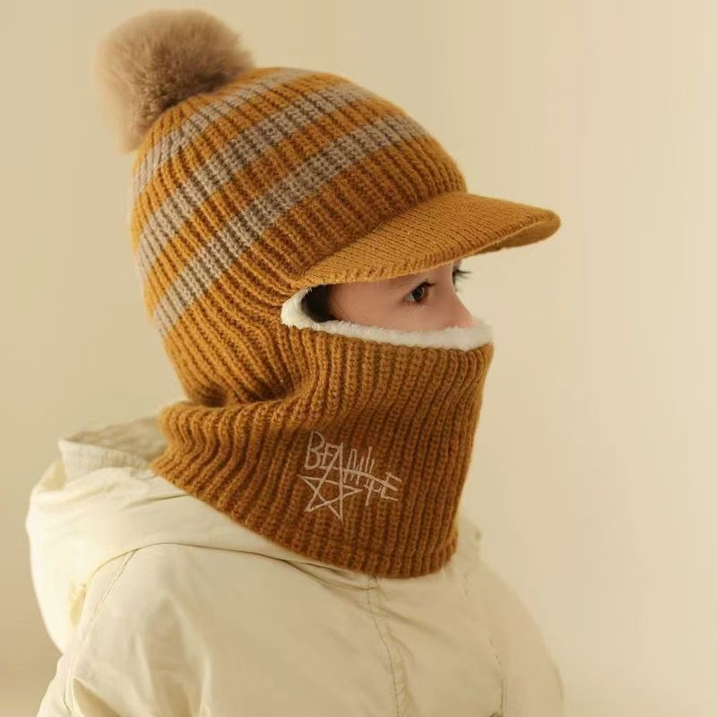 Picture of Children's Hat New Velvet Warm One Hat Boy's Wool Hat Face Protection Neck Baby Hat Winter Cap