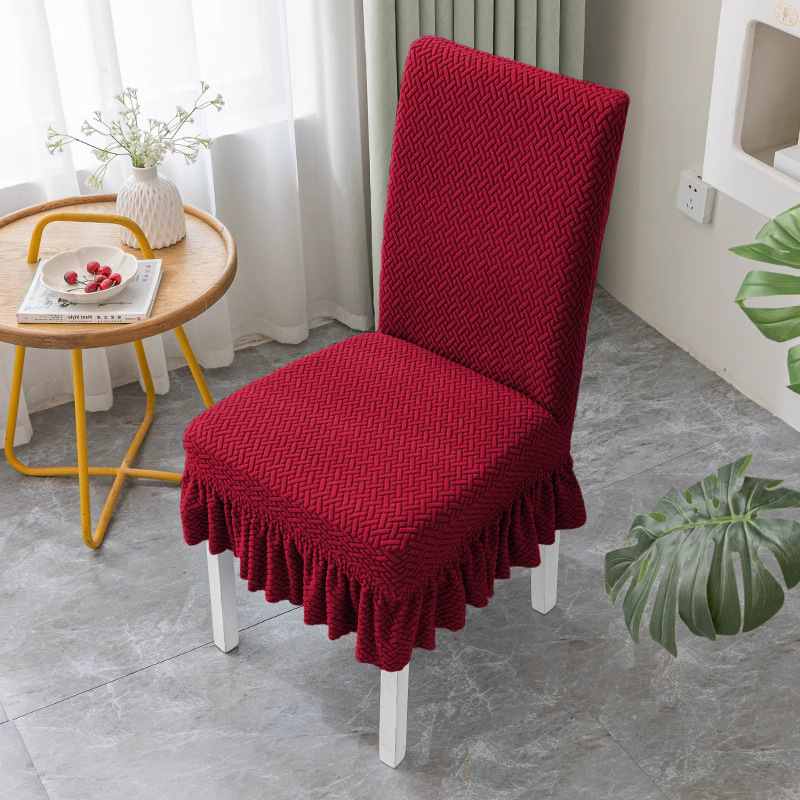 Picture of Cross-border jacquard fleece thickened conjoined elastic hotel restaurant chair cover anti-fouling stool cover chair cover