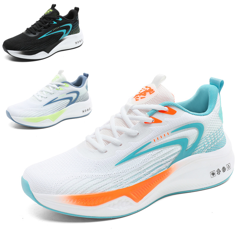 plus size 48 Carbon Plate Sports Casual Shoes Men's Shoes Plus Size Running Shoes Mesh Shoes New Summer Breathable Professional Shock Absorption