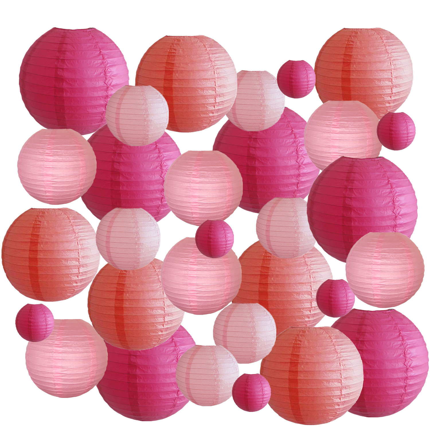 Picture of Spring, Summer, Autumn and Winter Colorfulful Paper Lanterns Round Foldableable Paper Art Combination Set Hanging Lanterns