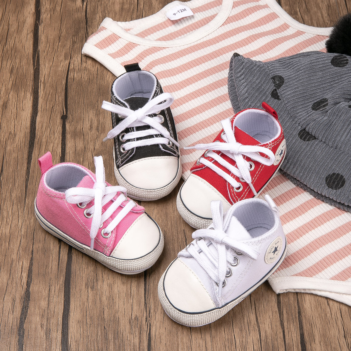 Picture of 2020 autumn and winter New baby canvas shoes classic canvas shoes non-slip rubber soles toddler shoes baby shoes