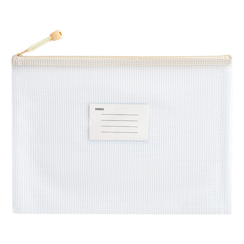 Picture of A4 Thickened Grid Document Bag Student Subject Classification Bag PVC Transparent Waterproof Zipper Storage Bag Information Bag